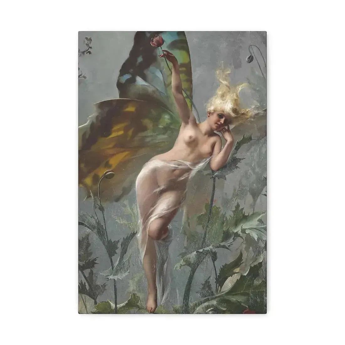 Luis Ricardo Falero (1851-1896) The poppy fairy 1888 - Canvas Wall Art 12" x 18" 1.25" - The Sticker Space