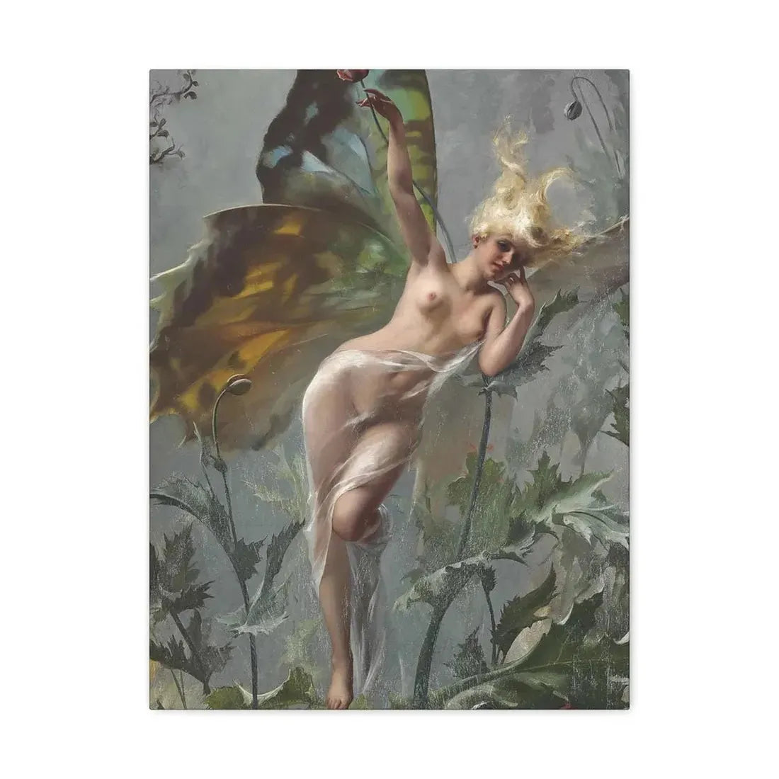 Luis Ricardo Falero (1851-1896) The poppy fairy 1888 - Canvas Wall Art - The Sticker Space