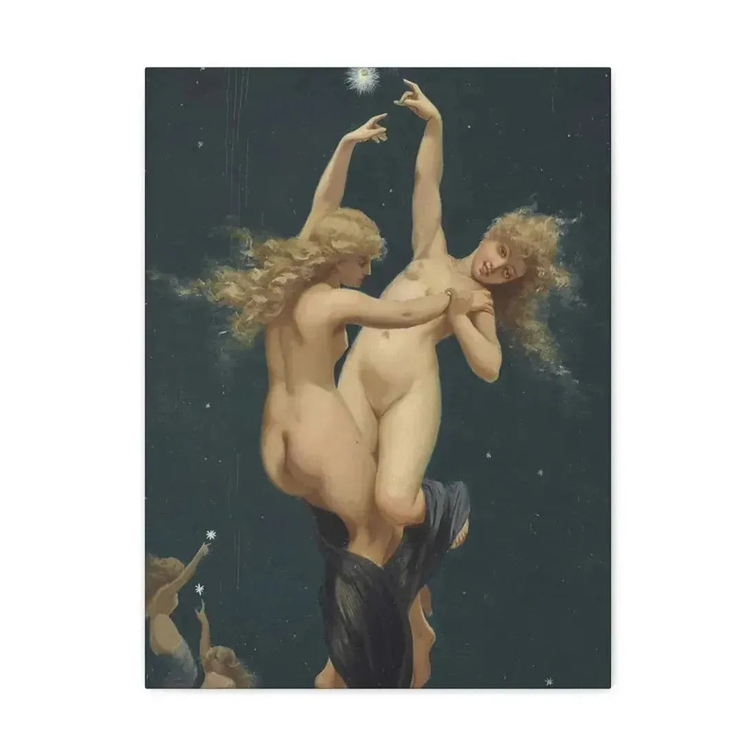 Luis Ricardo Falero (1851-1896) Twin Stars - Canvas Wall Art 18″ x 24″ 1.25" - The Sticker Space