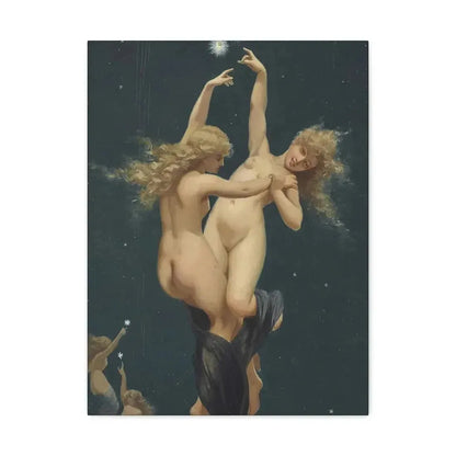 Luis Ricardo Falero (1851-1896) Twin Stars - Canvas Wall Art 18″ x 24″ 1.25" - The Sticker Space