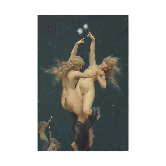 Luis Ricardo Falero (1851-1896) Twin Stars - Canvas Wall Art 24″ x 36″ 1.25" - The Sticker Space