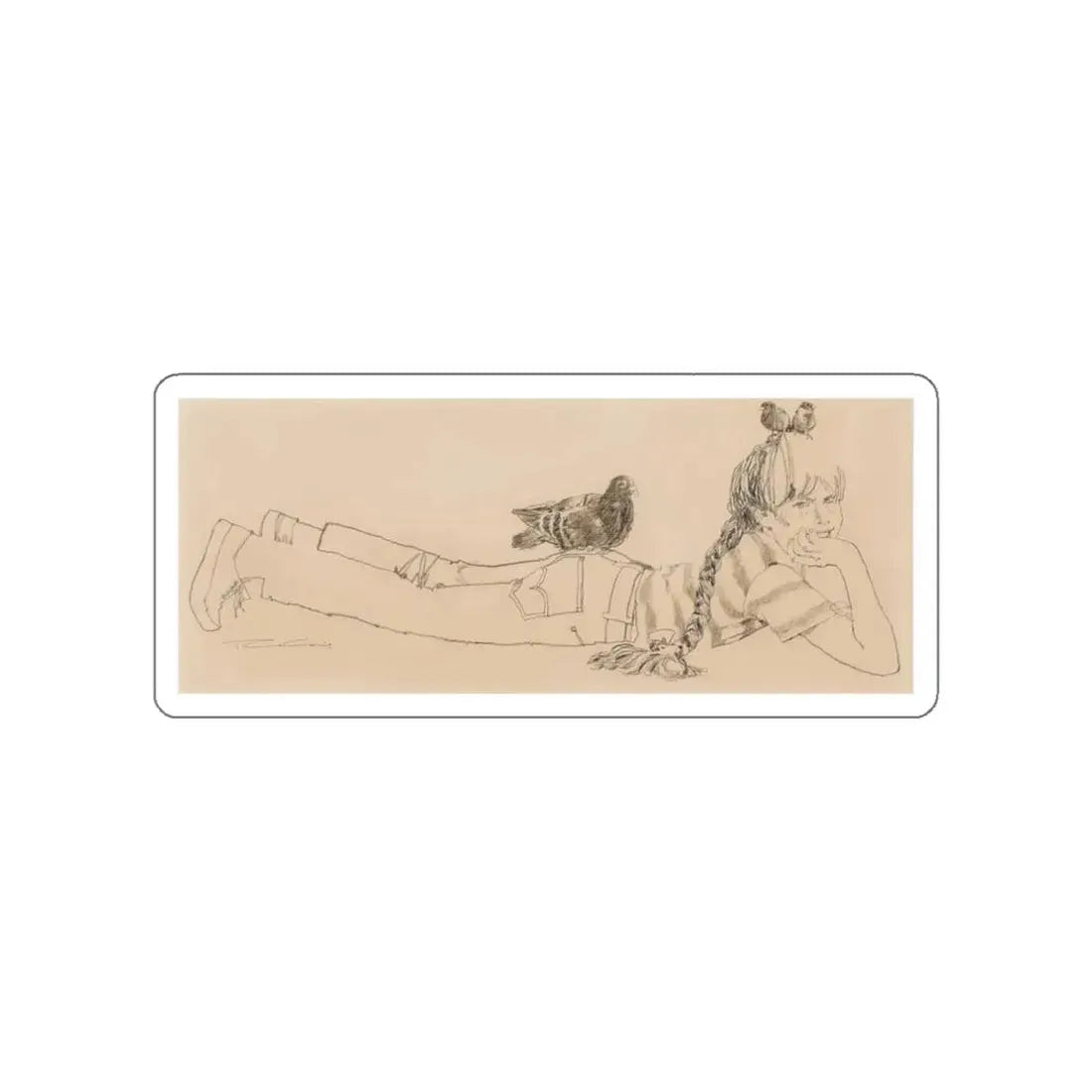 Lulu's Back in Town interior illustration, 1968 (Magazine Illustration) STICKER Vinyl Die-Cut Decal - The Sticker Space