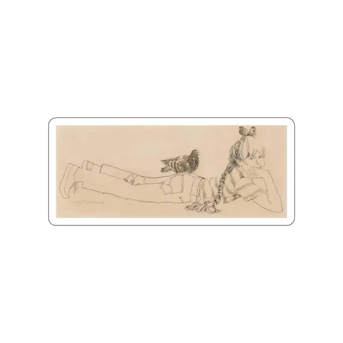 Lulu's Back in Town interior illustration, 1968 (Magazine Illustration) STICKER Vinyl Die-Cut Decal - The Sticker Space