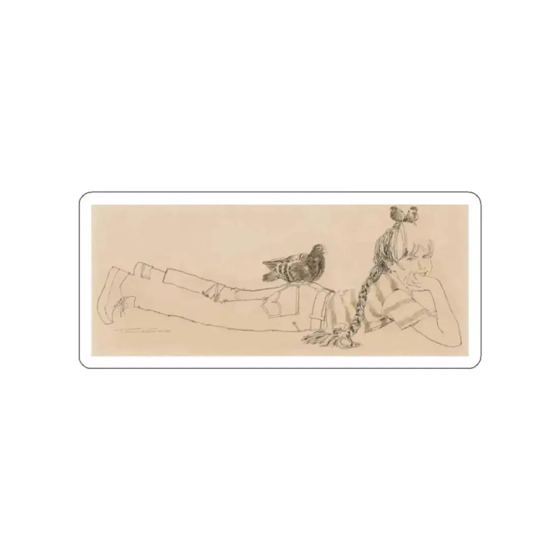 Lulu's Back in Town interior illustration, 1968 (Magazine Illustration) STICKER Vinyl Die-Cut Decal White Die-Cut 2 Inch - The Sticker Space