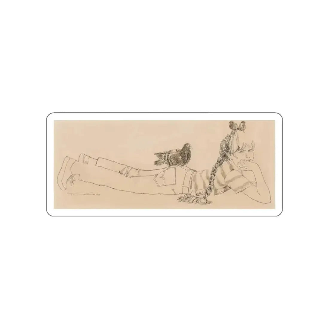 Lulu's Back in Town interior illustration, 1968 (Magazine Illustration) STICKER Vinyl Die-Cut Decal White Die-Cut 3 Inch - The Sticker Space