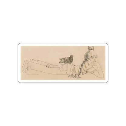 Lulu's Back in Town interior illustration, 1968 (Magazine Illustration) STICKER Vinyl Die-Cut Decal White Die-Cut 3 Inch - The Sticker Space