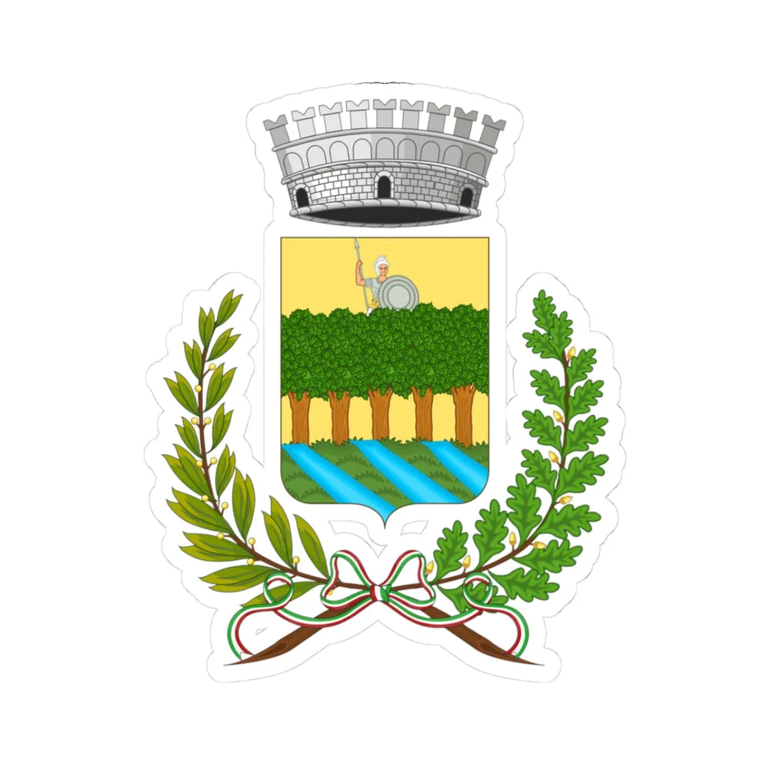 Lumarzo-Stemma (Italy) (Coat of Arms) STICKER Vinyl Kiss-Cut Decal 3 Inch White - The Sticker Space