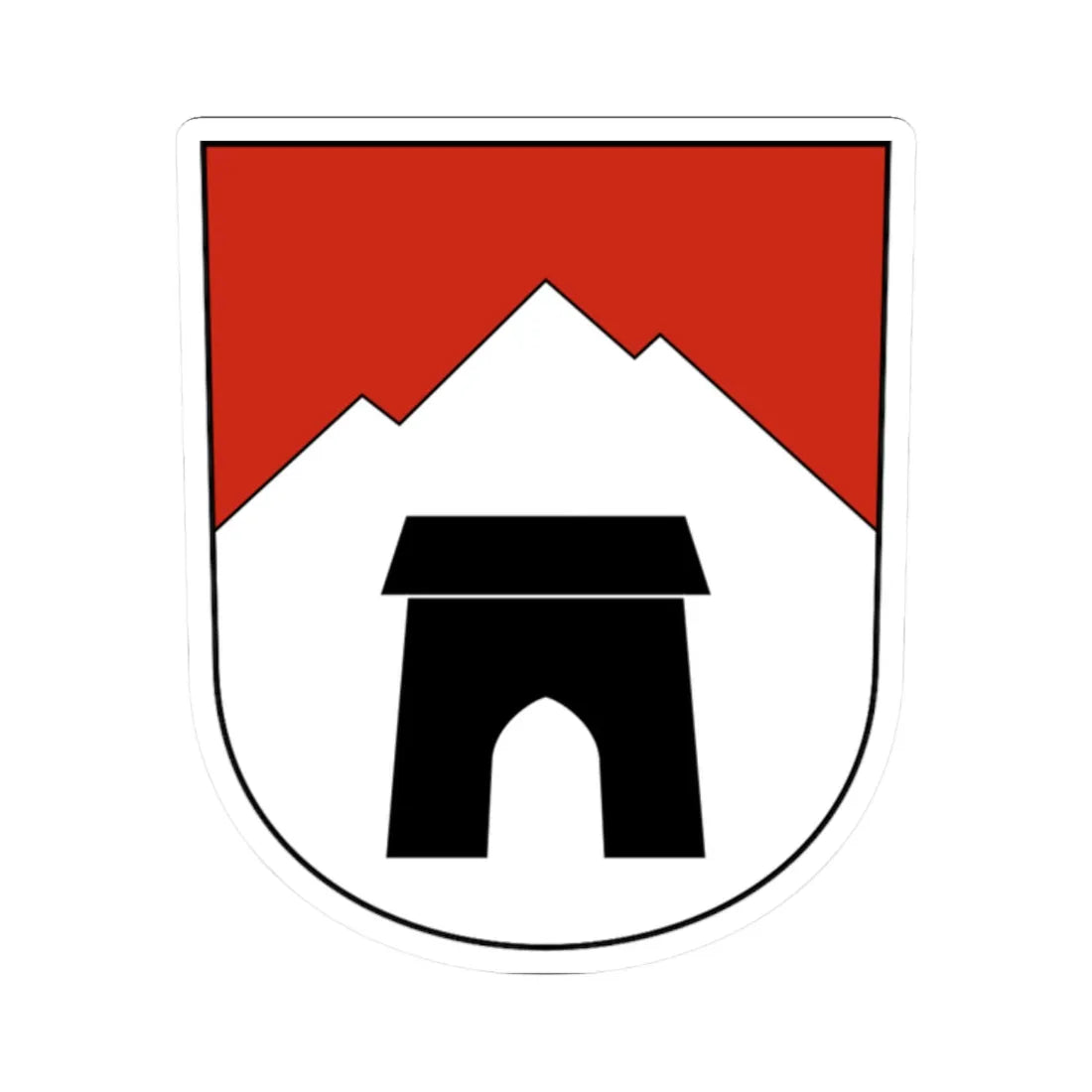 Lumnezia-blazon (Switzerland) (Coat of Arms) STICKER Vinyl Kiss-Cut Decal 2 Inch White - The Sticker Space