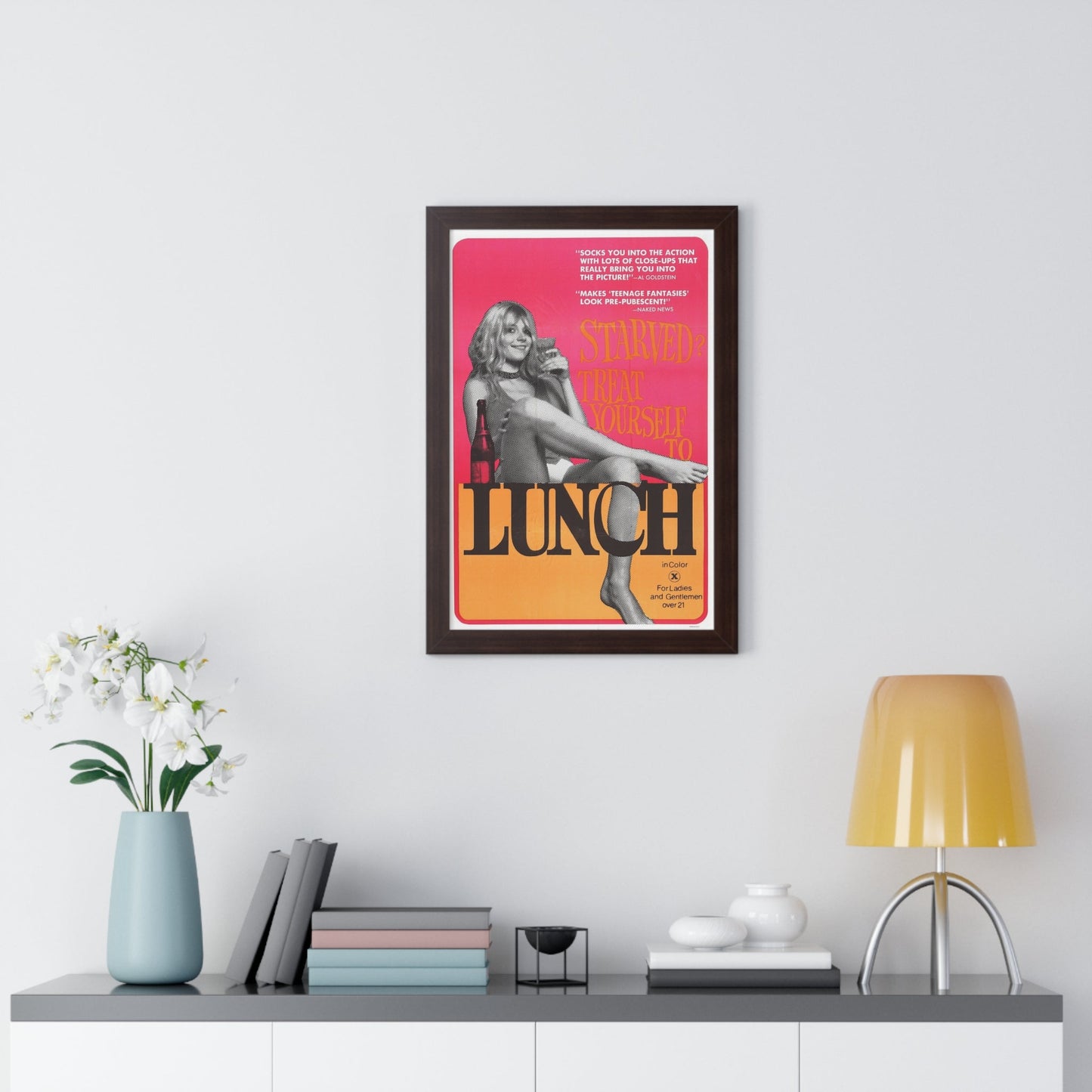 LUNCH 1972 - Framed Movie Poster-The Sticker Space