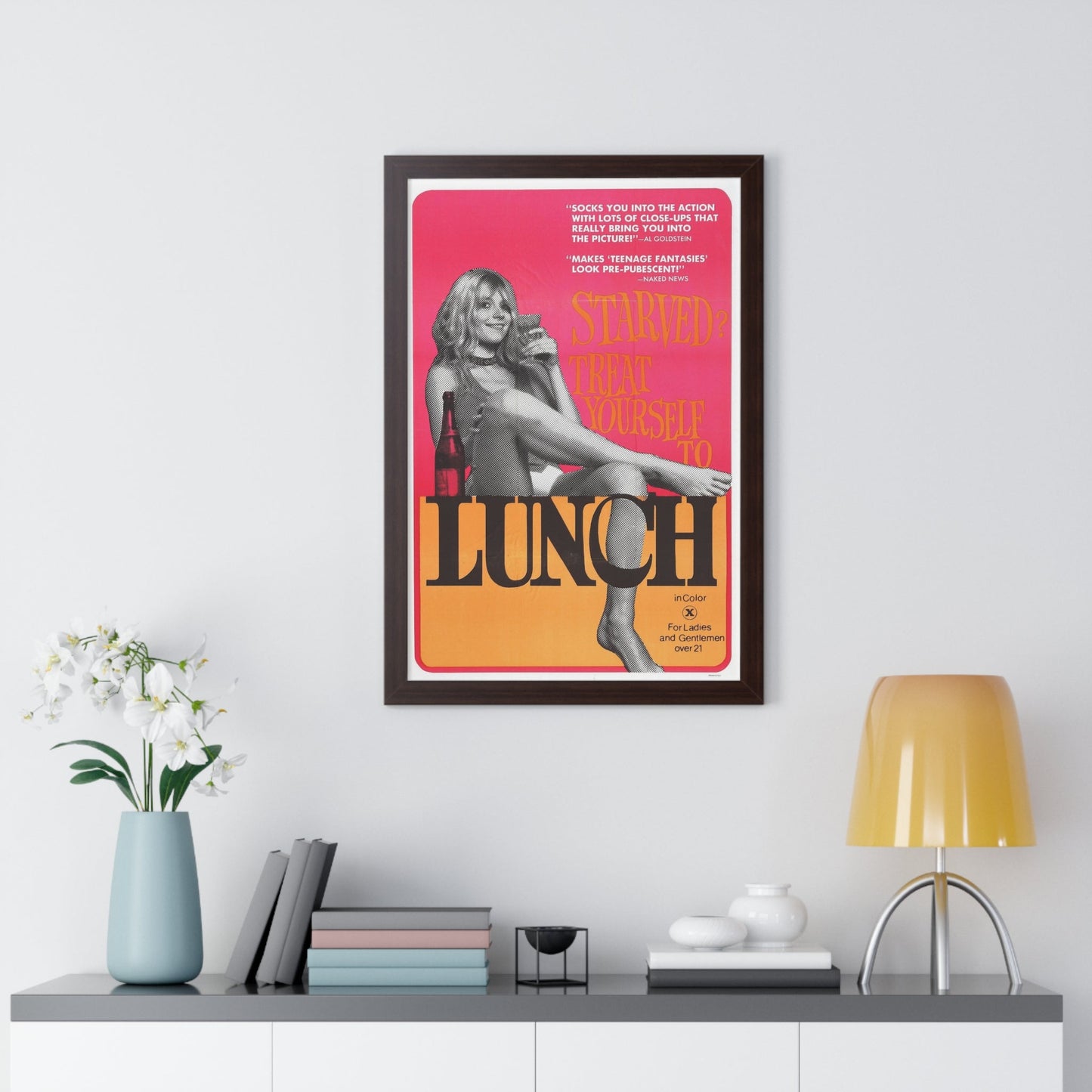 LUNCH 1972 - Framed Movie Poster-The Sticker Space