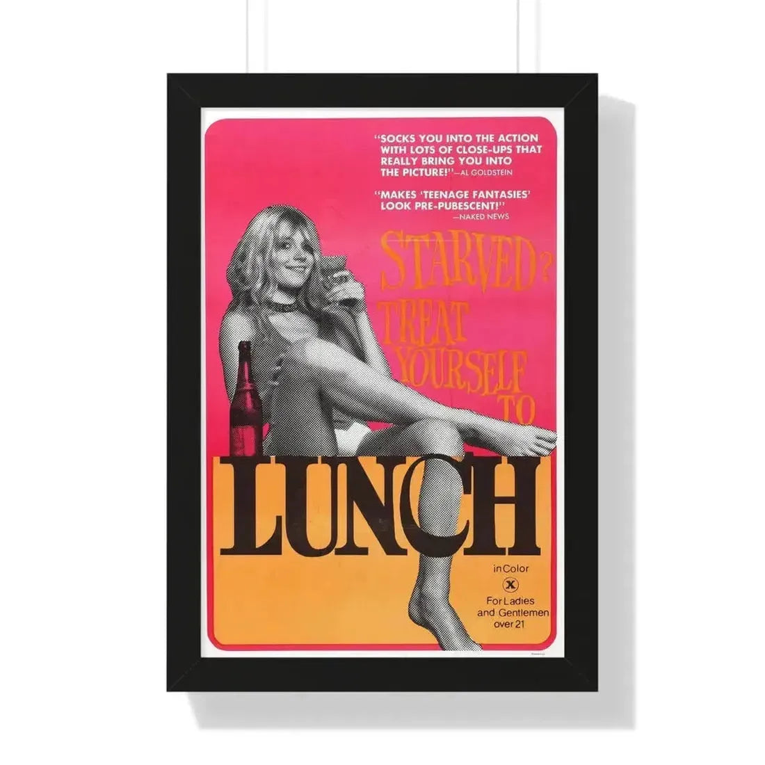 LUNCH 1972 - Framed Movie Poster 16″ x 24″ Black - The Sticker Space