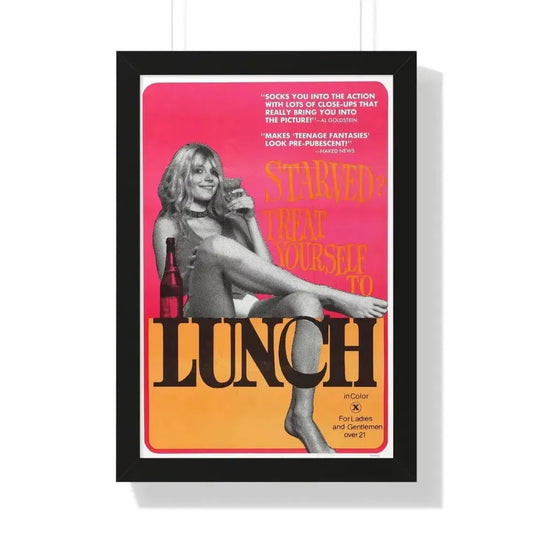LUNCH 1972 - Framed Movie Poster 16″ x 24″ Black - The Sticker Space