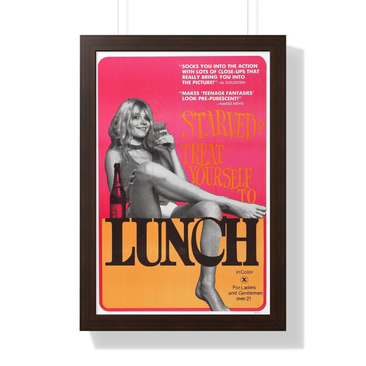 LUNCH 1972 - Framed Movie Poster-16″ x 24″-The Sticker Space