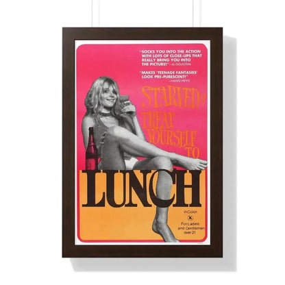 LUNCH 1972 - Framed Movie Poster 16″ x 24″ Walnut - The Sticker Space
