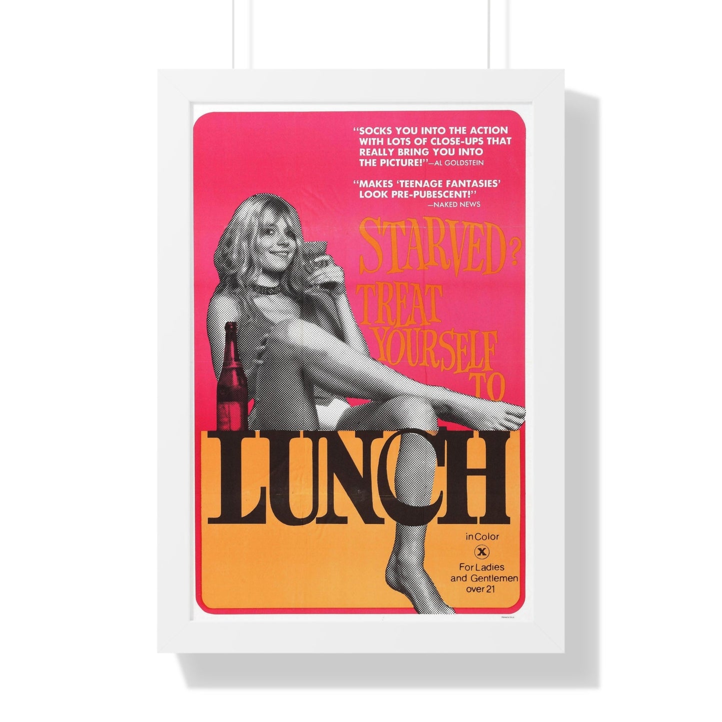 LUNCH 1972 - Framed Movie Poster-16″ x 24″-The Sticker Space