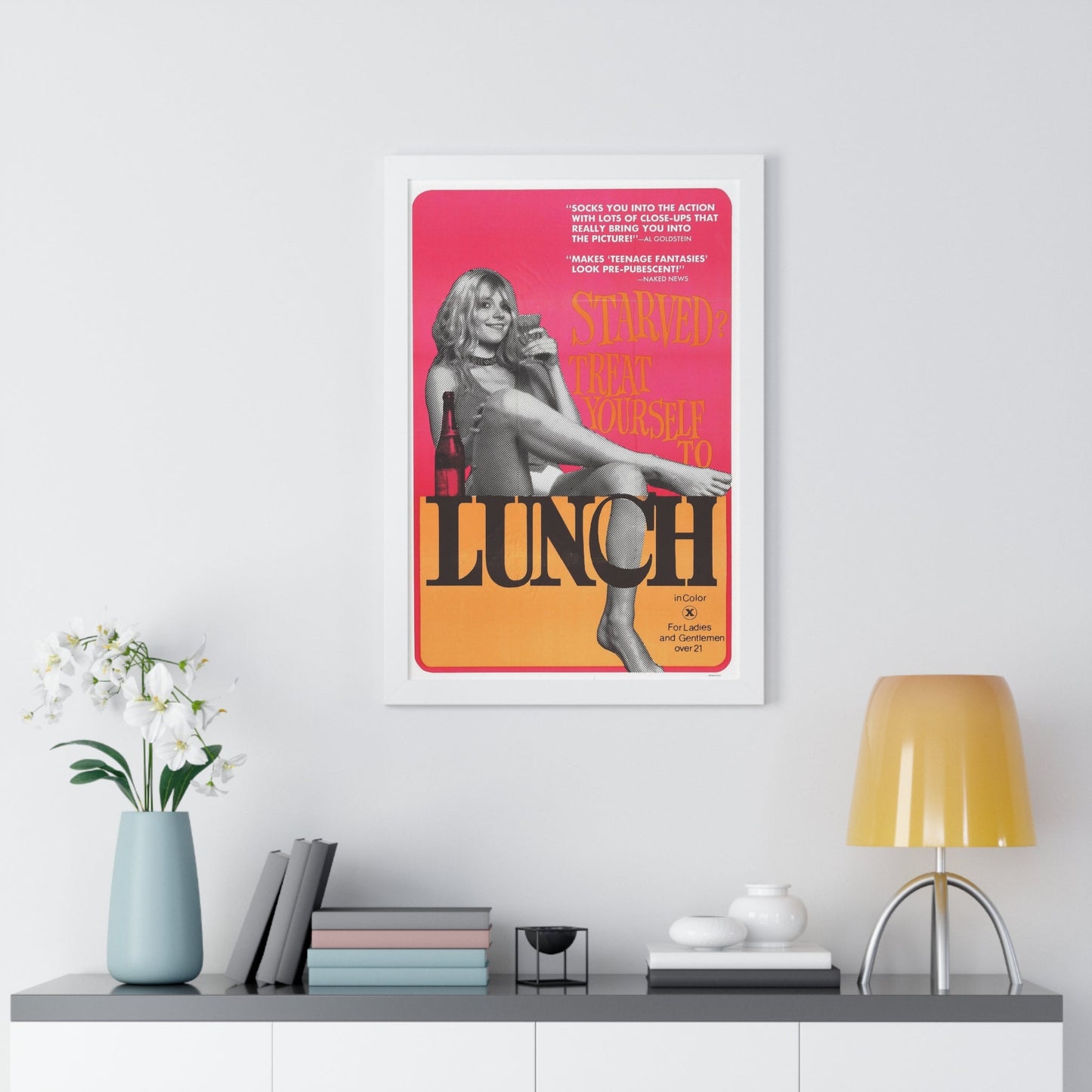 LUNCH 1972 - Framed Movie Poster-The Sticker Space