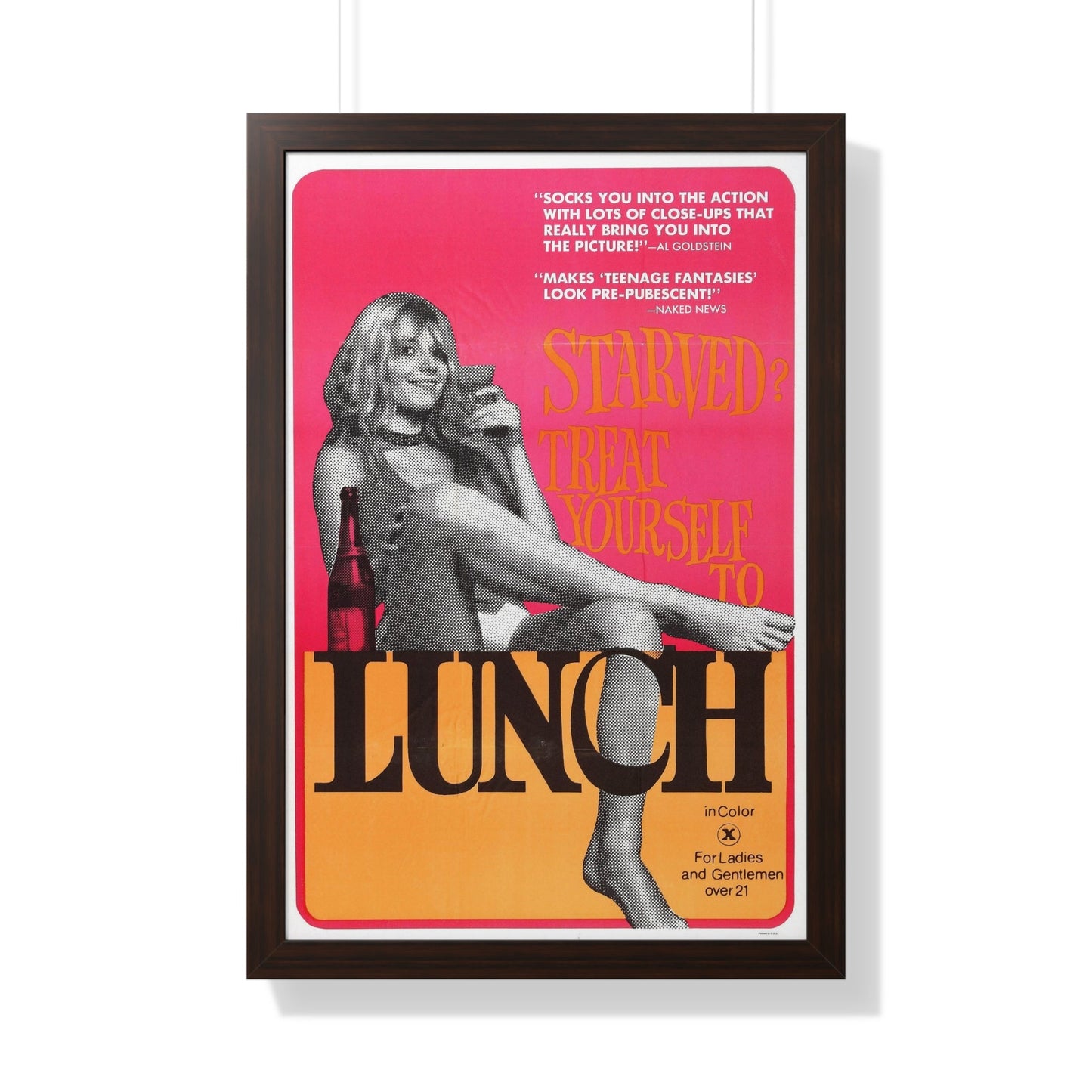 LUNCH 1972 - Framed Movie Poster-20" x 30"-The Sticker Space