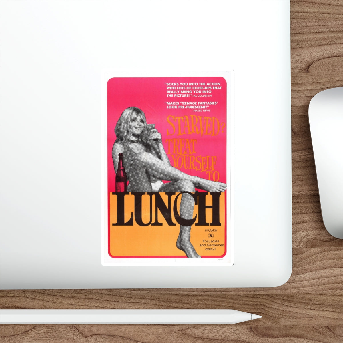 LUNCH 1972 Movie Poster STICKER Vinyl Die-Cut Decal-The Sticker Space