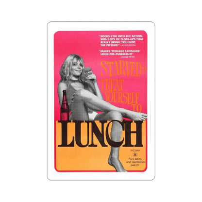 LUNCH 1972 Movie Poster - STICKER Vinyl Kiss-Cut Decal 3 Inch White - The Sticker Space