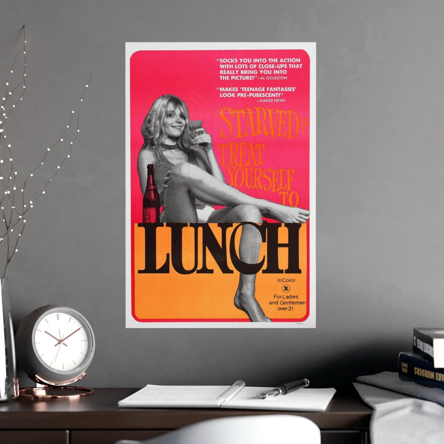 LUNCH 1972 - Paper Movie Poster-The Sticker Space