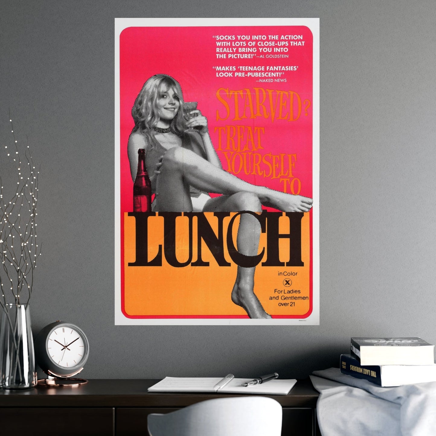 LUNCH 1972 - Paper Movie Poster-The Sticker Space