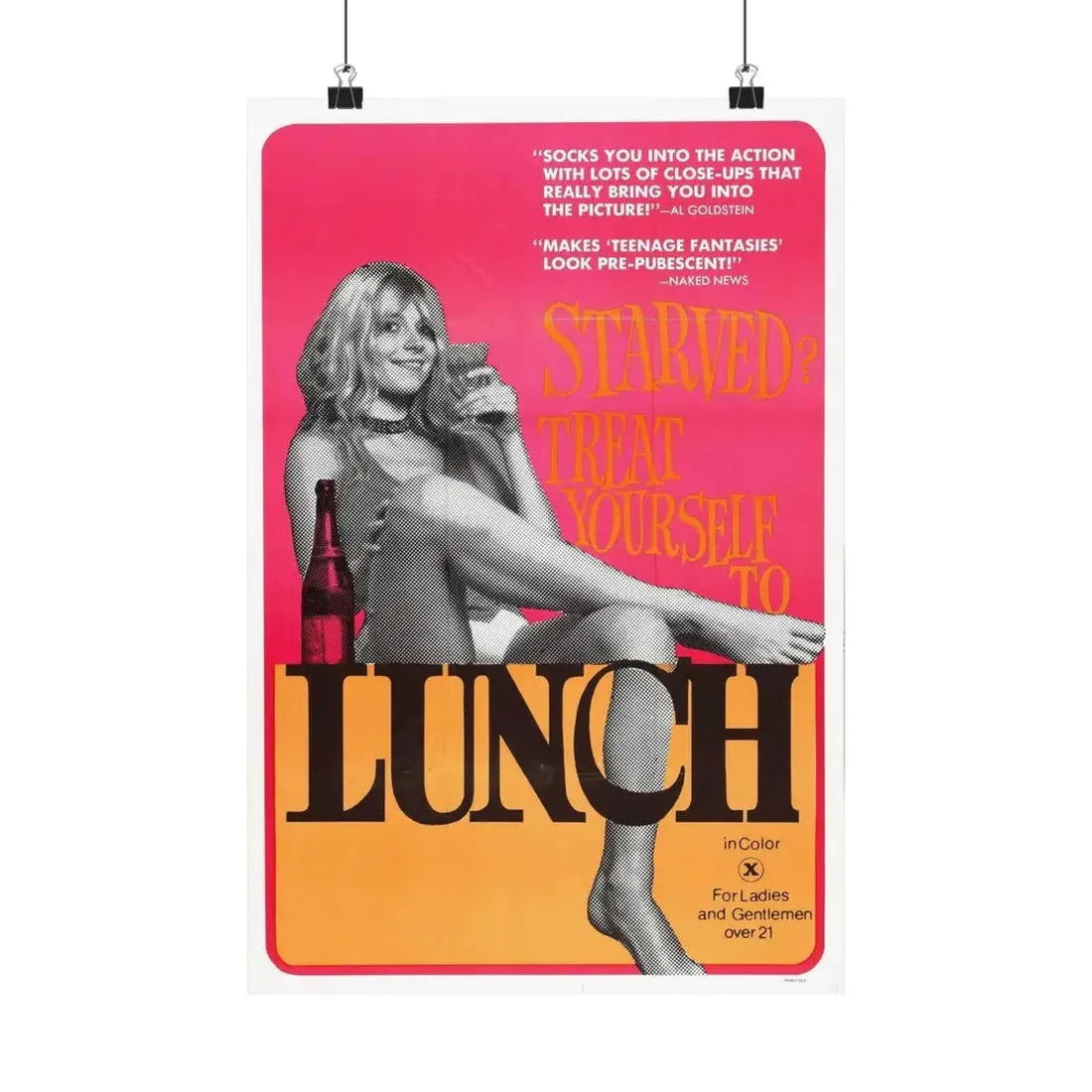 LUNCH 1972 - Paper Movie Poster - The Sticker Space