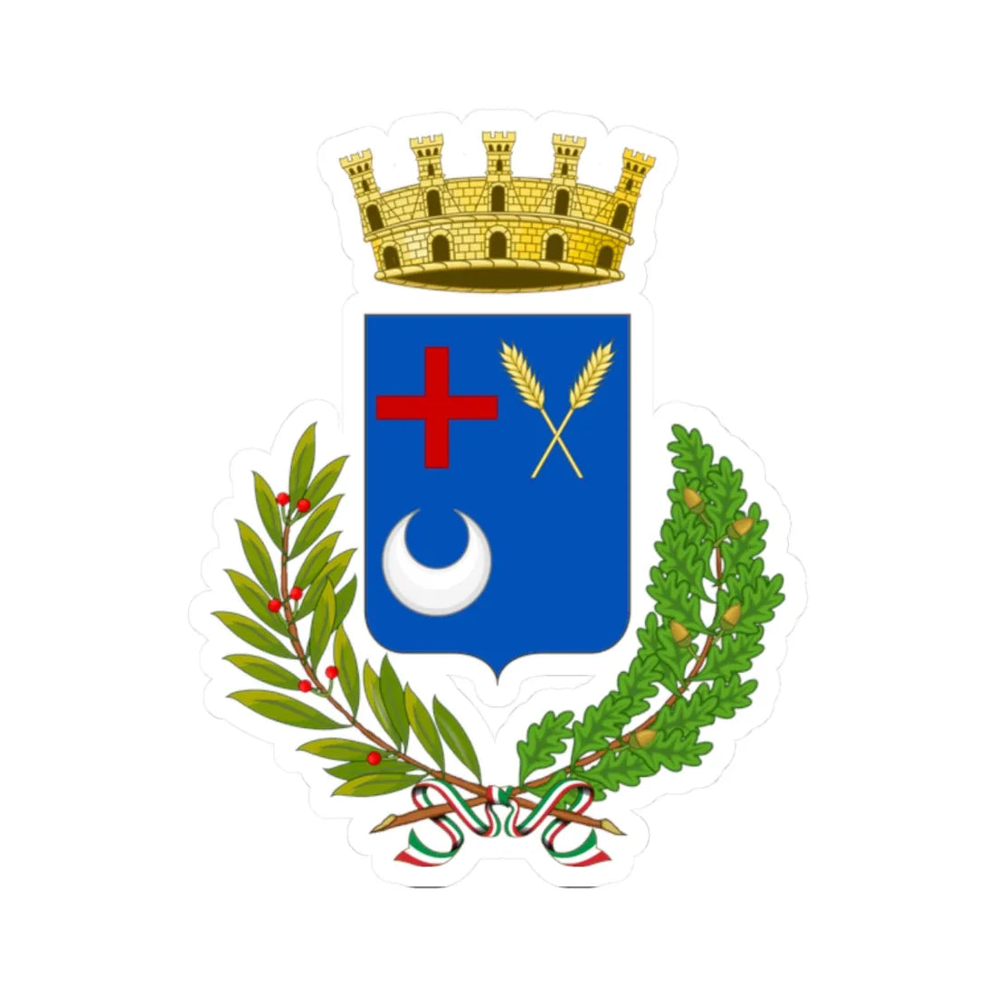 Luni-Stemma (Italy) (Coat of Arms) STICKER Vinyl Kiss-Cut Decal 2 Inch White - The Sticker Space