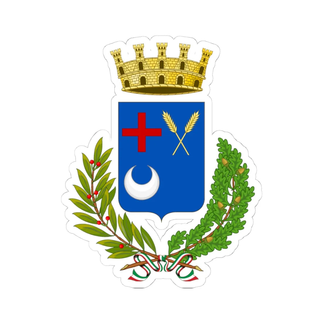 Luni-Stemma (Italy) (Coat of Arms) STICKER Vinyl Kiss-Cut Decal 4 Inch White - The Sticker Space