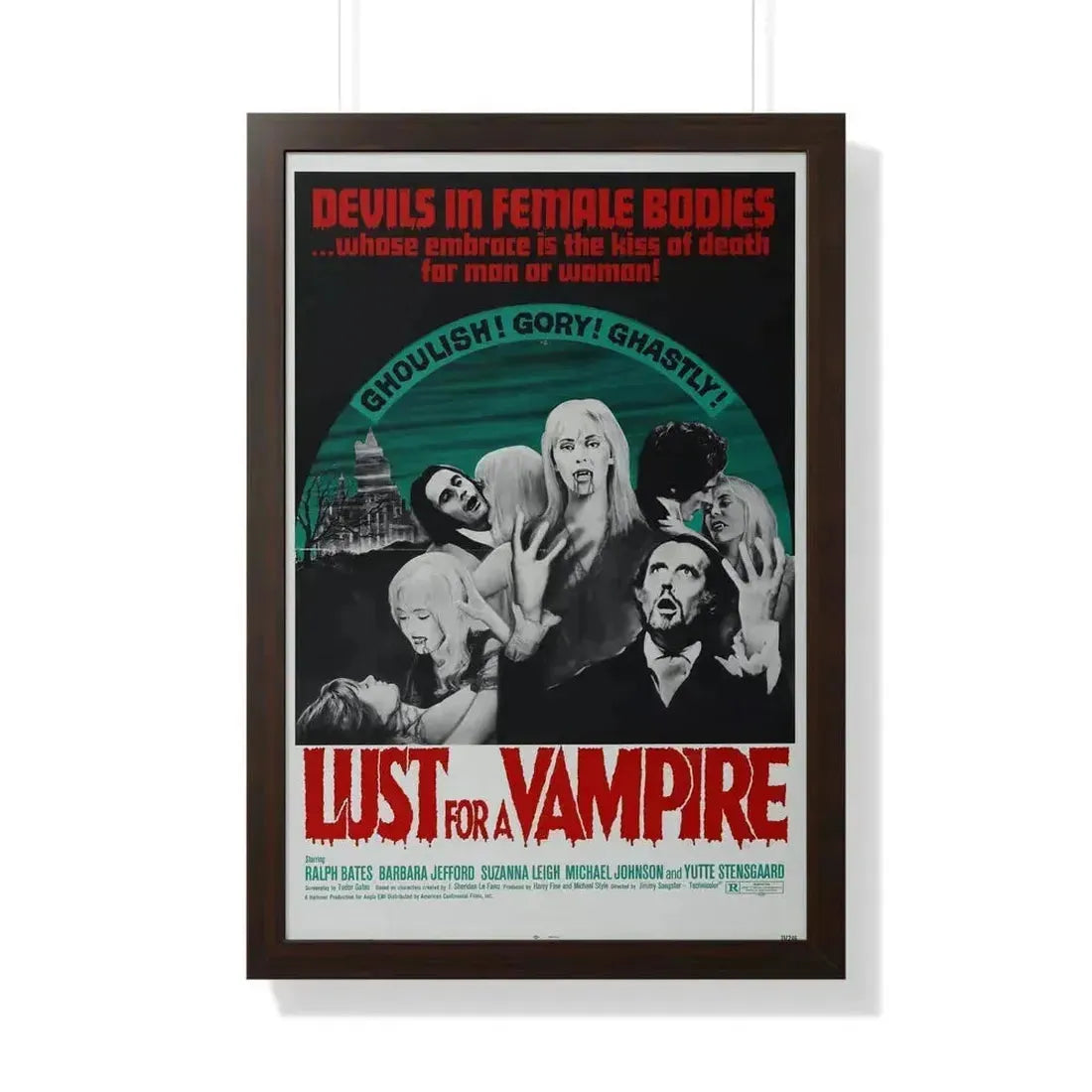 LUST FOR A VAMPIRE 1971 - Framed Movie Poster 20" x 30" Walnut - The Sticker Space