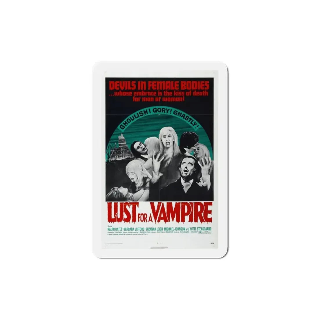 Lust for a Vampire 1971 Movie Poster Refrigerator Magnet 3 Inch - The Sticker Space