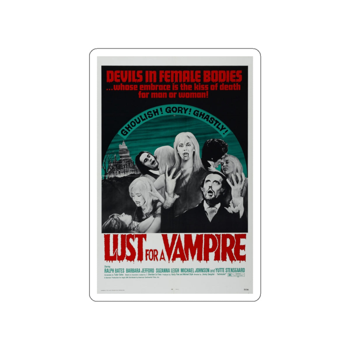 LUST FOR A VAMPIRE 1971 Movie Poster STICKER Vinyl Die-Cut Decal-3 Inch-The Sticker Space