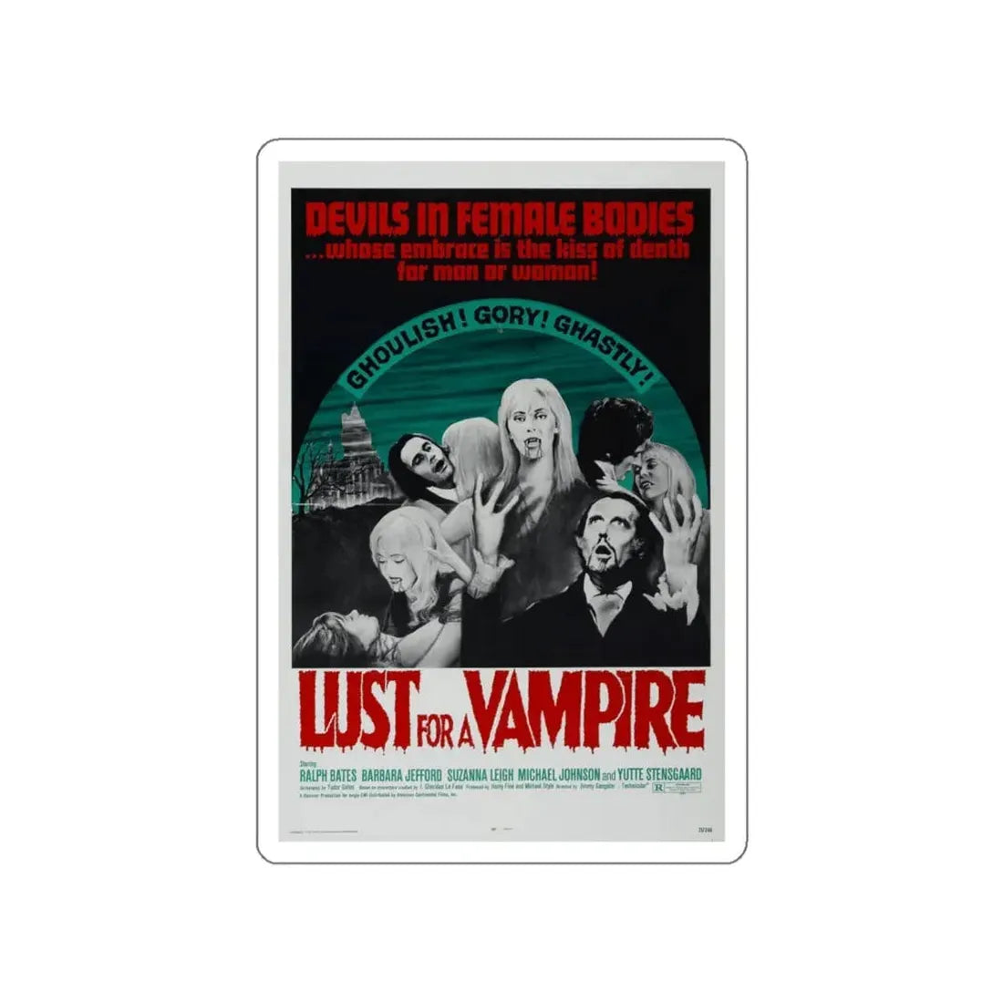 LUST FOR A VAMPIRE 1971 Movie Poster STICKER Vinyl Die-Cut Decal 4 Inch - The Sticker Space