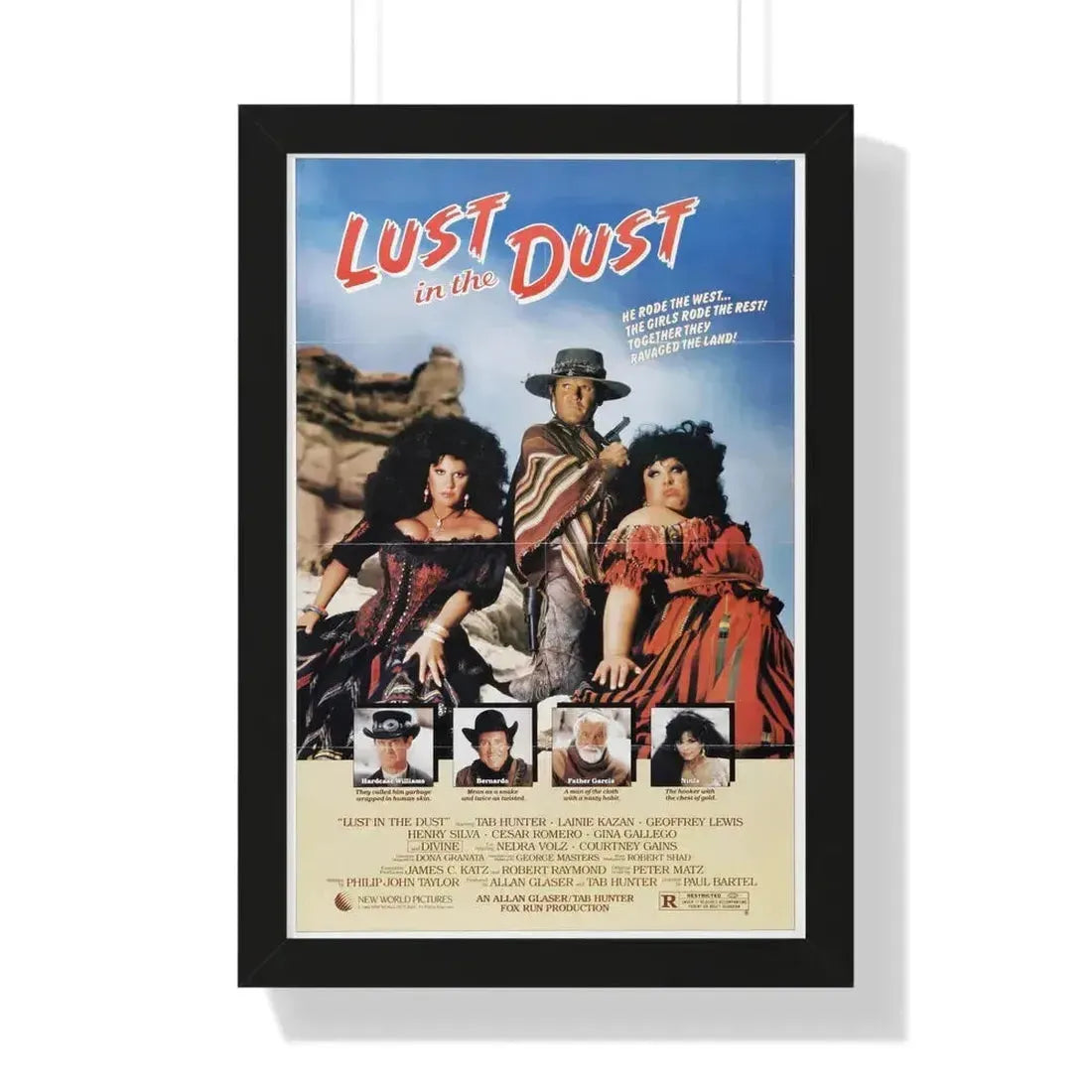 LUST IN THE DUST 1984 - Framed Movie Poster 16″ x 24″ Black - The Sticker Space