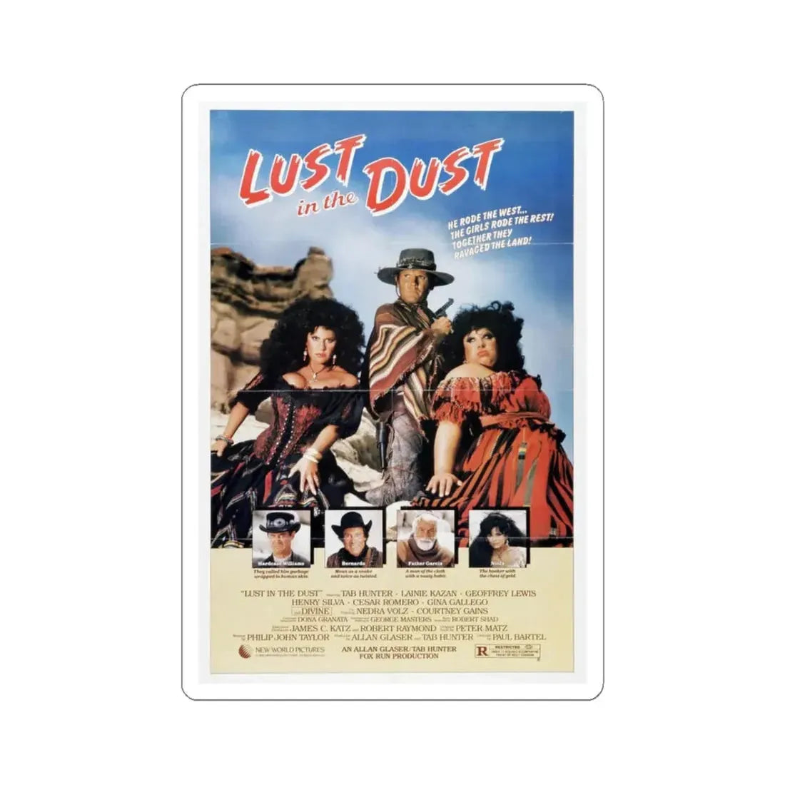 LUST IN THE DUST 1984 Movie Poster - STICKER Vinyl Kiss-Cut Decal 3 Inch White - The Sticker Space