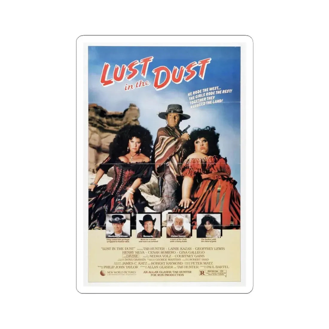LUST IN THE DUST 1984 Movie Poster - STICKER Vinyl Kiss-Cut Decal 6 Inch White - The Sticker Space