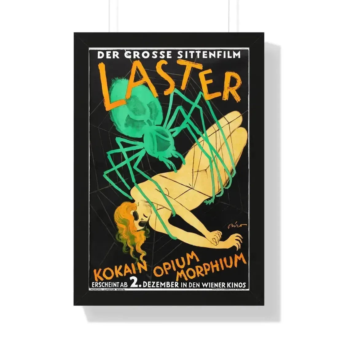 LUSTS OF MANKIND (AUSTRIA) 1927 - Framed Movie Poster 16″ x 24″ Black - The Sticker Space