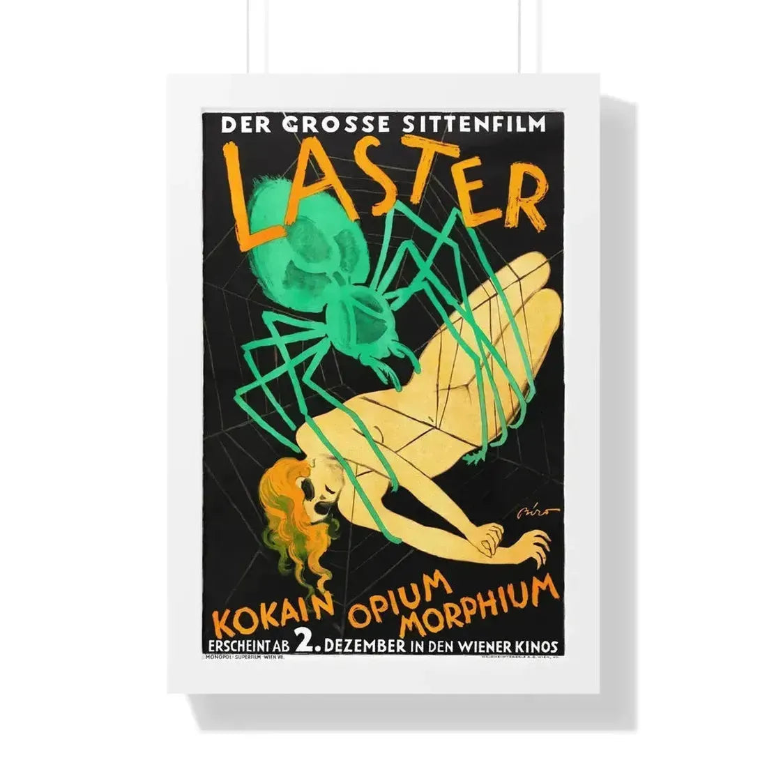 LUSTS OF MANKIND (AUSTRIA) 1927 - Framed Movie Poster 16″ x 24″ White - The Sticker Space