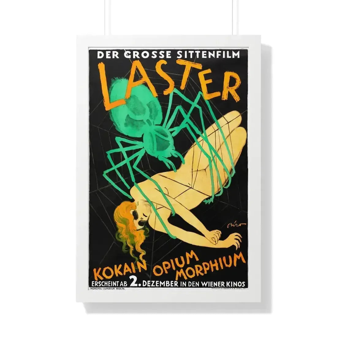 LUSTS OF MANKIND (AUSTRIA) 1927 - Framed Movie Poster 20" x 30" White - The Sticker Space