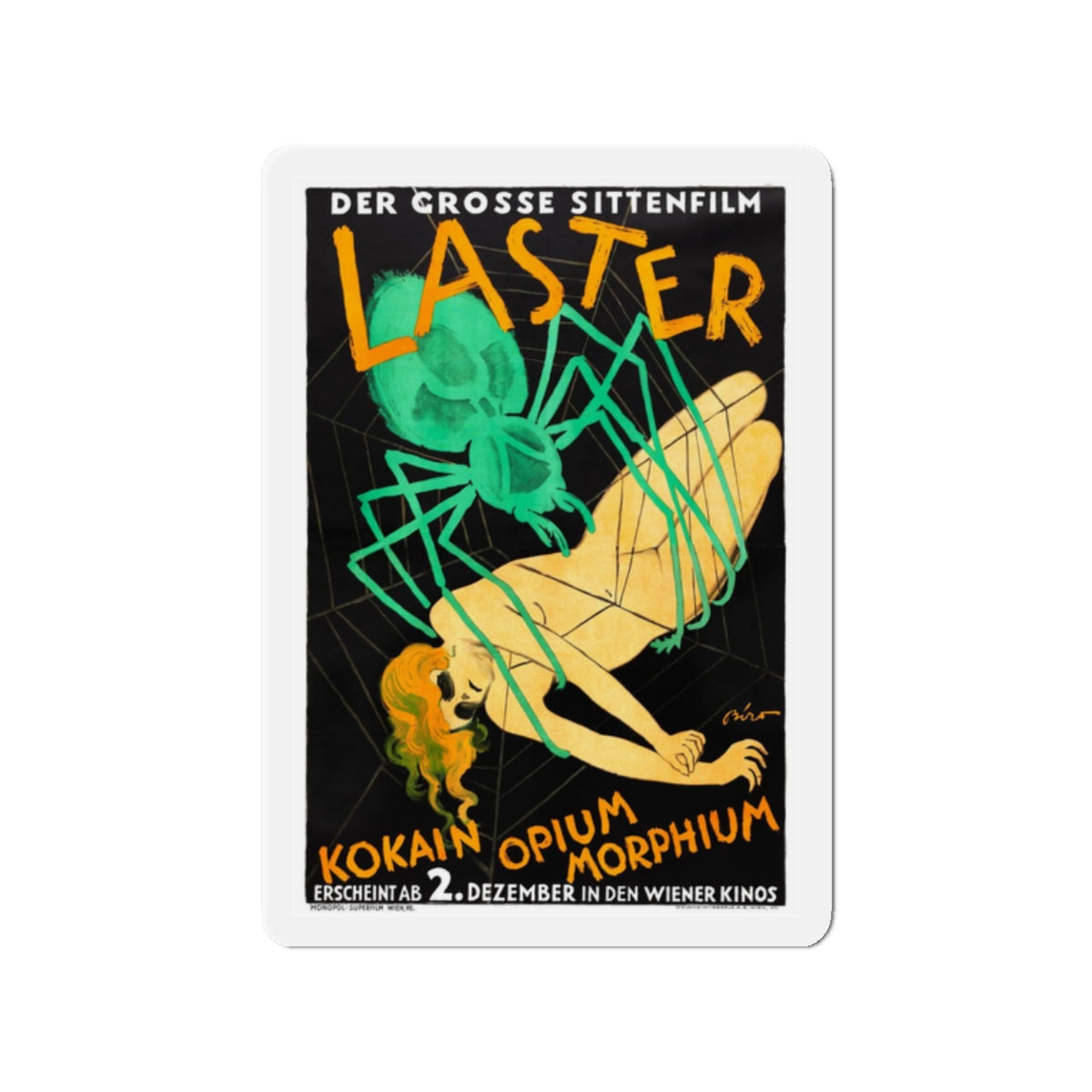 LUSTS OF MANKIND (AUSTRIA) 1927 Movie Poster - Refrigerator Magnet-2" x 2"-The Sticker Space