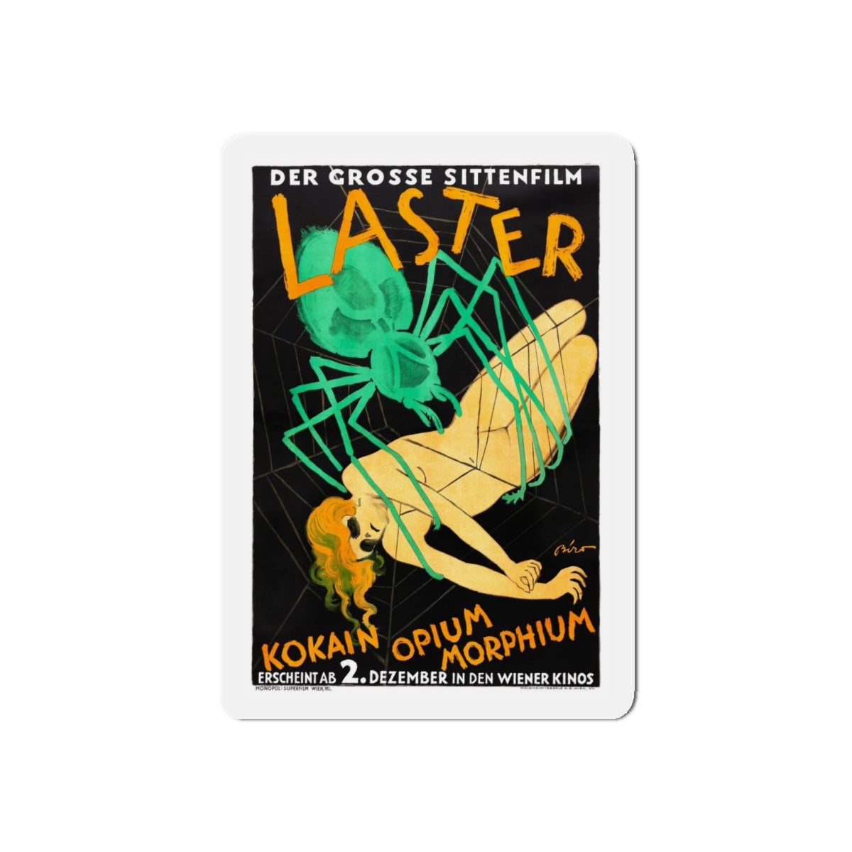 LUSTS OF MANKIND (AUSTRIA) 1927 Movie Poster - Refrigerator Magnet-4" x 4"-The Sticker Space