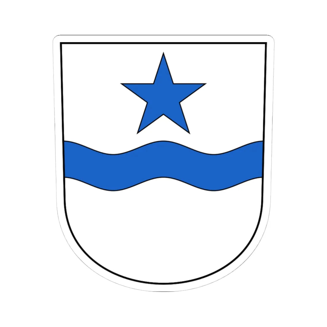 Luterbach-blazon (Switzerland) (Coat of Arms) STICKER Vinyl Kiss-Cut Decal 4 Inch White - The Sticker Space