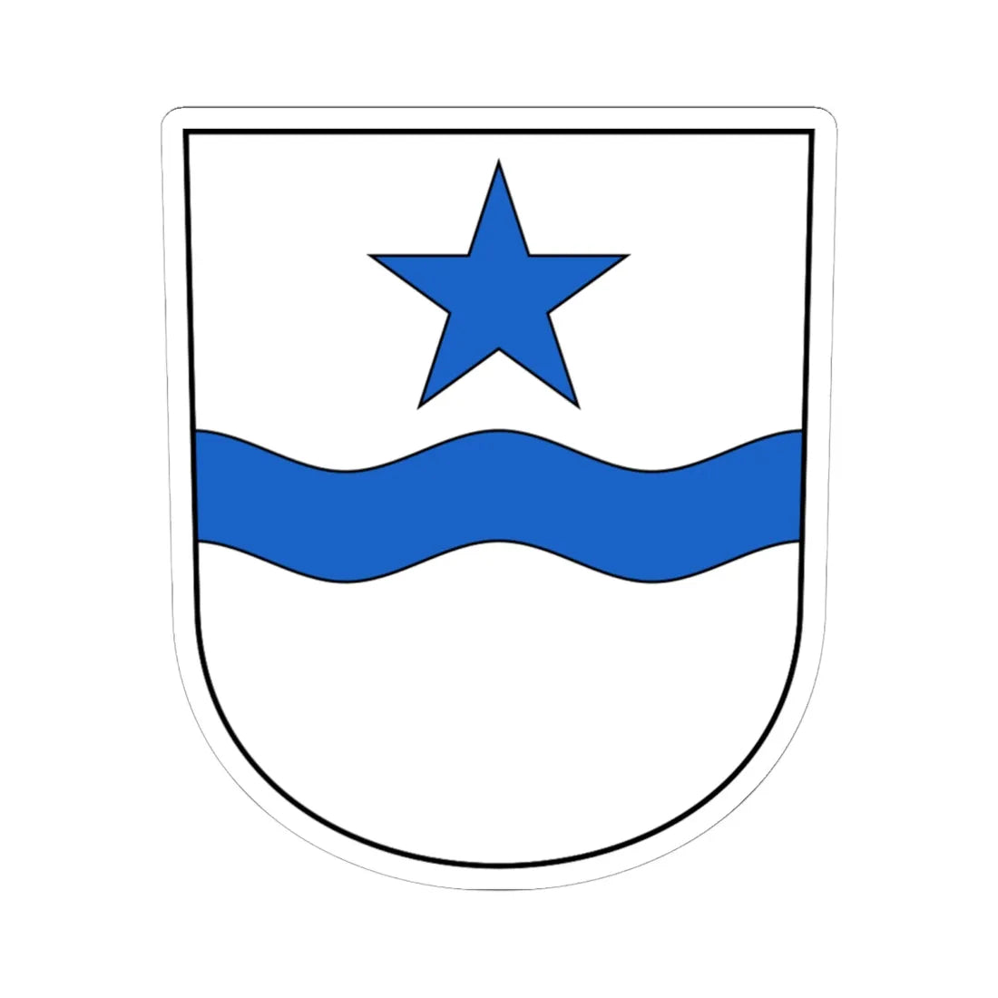 Luterbach-blazon (Switzerland) (Coat of Arms) STICKER Vinyl Kiss-Cut Decal 6 Inch White - The Sticker Space