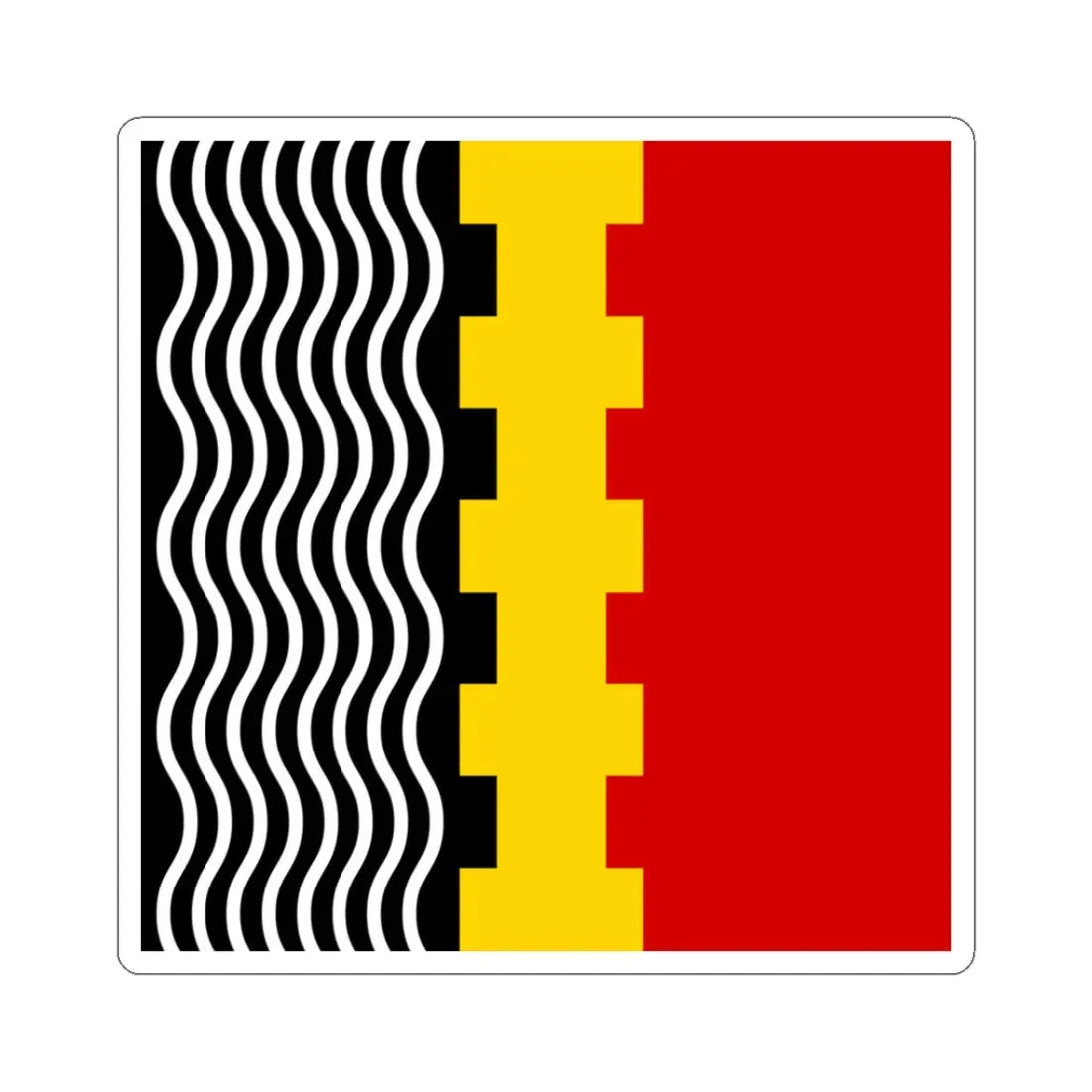 Lutuhyne flag (Ukraine) STICKER Vinyl Kiss-Cut Decal 3 Inch White - The Sticker Space