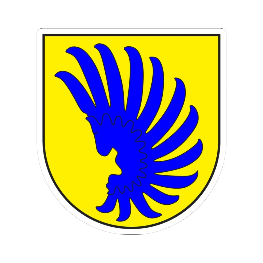 Luzein Kreis wappen (Switzerland) (Coat of Arms) STICKER Vinyl Kiss-Cut Decal 3 Inch White - The Sticker Space