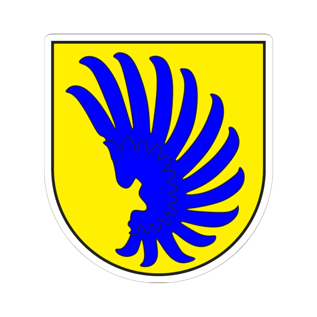 Luzein Kreis wappen (Switzerland) (Coat of Arms) STICKER Vinyl Kiss-Cut Decal 6 Inch White - The Sticker Space