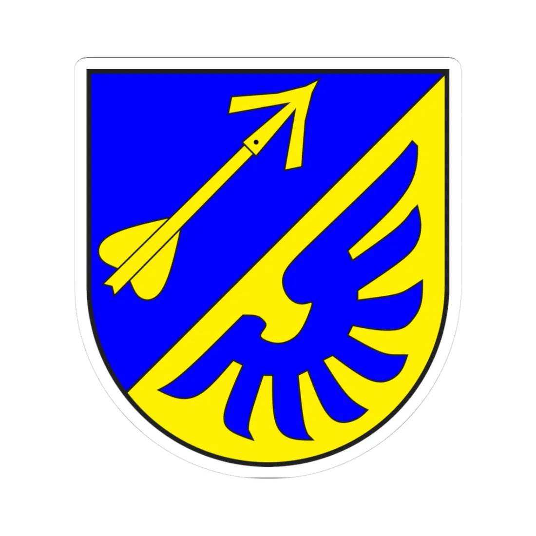 Luzein wappen (Switzerland) (Coat of Arms) STICKER Vinyl Kiss-Cut Decal 3 Inch White - The Sticker Space