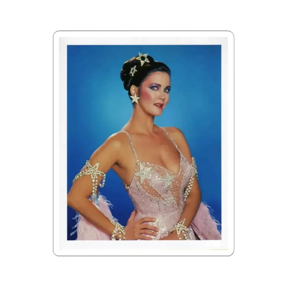 Lynda Carter #166 (Vintage Female Icon) STICKER Vinyl Kiss-Cut Decal 3 Inch White - The Sticker Space