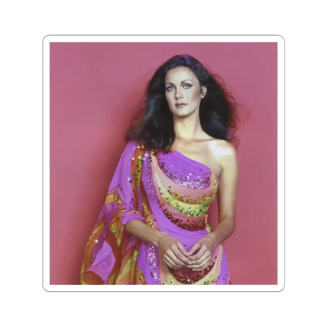 Lynda Carter #225 (Vintage Female Icon) STICKER Vinyl Kiss-Cut Decal 4 Inch White - The Sticker Space