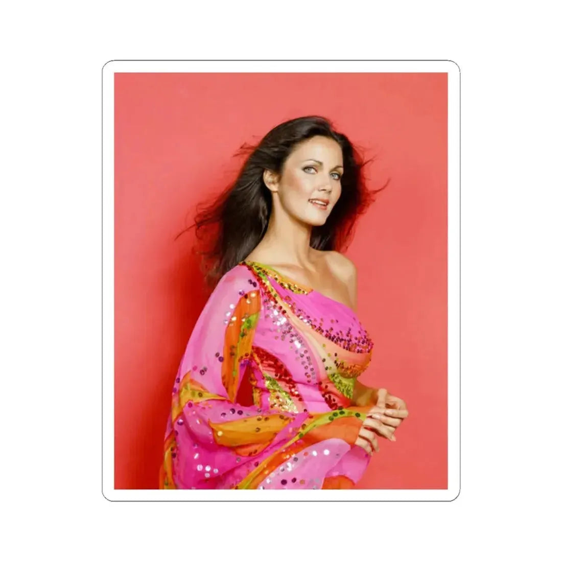 Lynda Carter #237 (Vintage Female Icon) STICKER Vinyl Kiss-Cut Decal 2 Inch White - The Sticker Space