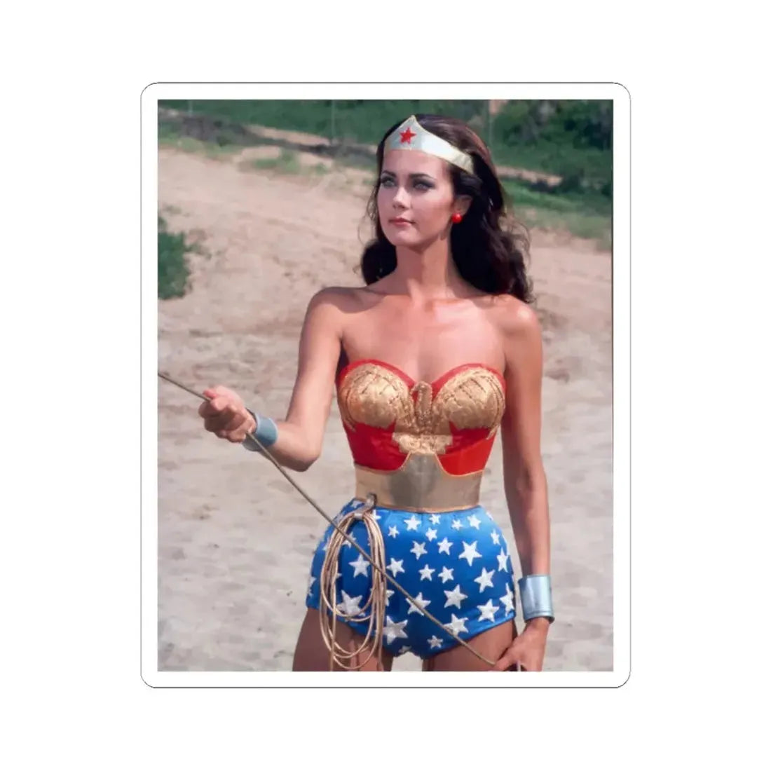 Lynda Carter #246 (Vintage Female Icon) STICKER Vinyl Kiss-Cut Decal 2 Inch White - The Sticker Space